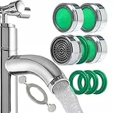 Livaia Wasserhahnfilter Kit – Strahlregler M24 aus Messing & Edelstahl, Siebeinsatz gegen Spritzer, Wassersparer für Küche & Bad, Wasserhahn Aufsatz, leicht zu installieren