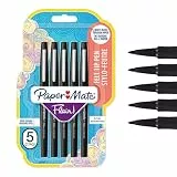 Paper Mate Flair Filzstifte | mittlere Spitze (0,7 mm) | Schwarz | 5 Stück