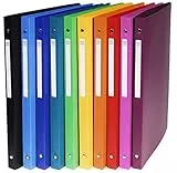 Exacompta 51299E 20er Pack Premium Kunststoff-Ringbuch OPAK aus Kunststoff 4-O Ringe Füllhöhe 15 mm DIN A4 Plastikordner ideal für Büro und Schule farbig sortiert