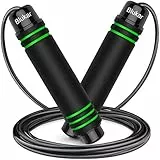 Blukar Springseil, Speed Rope Verstellbar mit Hautfreundlichen Schaum Griffe, 3 Meter Länge Einstellbar, Rutschfest und Ideal für Fitness & Ausdauer & Seilspringen, geeignet für Erwachsene