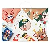 folia 923 - WOW Bastel Box MERRY CRAFTMAS, Bastelkoffer 133-teilig mit Papier, Bastelkarton, Sticker, Zubehör und Anleitung, Mittel