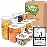 Viwares Vorratsdosen mit Deckel Luftdicht | 12er Vorratsbehälter Set | BPA-FREI | Zur Müsli Mehl und Zucker Aufbewahrung | Praktische Aufbewahrungsbox Küche für alle Lebensmittel