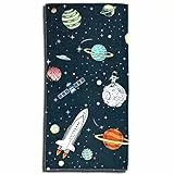 ESPiCO Strandlaken Weltall Badetuch Astronaut Planet Raumschiff Sterne UFO Saturn Mond 75 cm x 150 cm