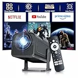 Salange Mini Beamer,kompatibel mit Netflix,4K Unterstützt Android 13, Smart Projector Portable 5G WiFi 6 BT 5.3, Mini Projektor Full HD 1080P Auto Keystone,Klein Handy Beamer Heimkino Outdoor,Schwarz