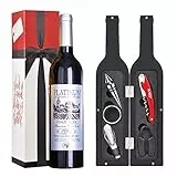 Kato Geschenkset für Weinflaschenzubehör-Korkenzieher, Stopper, Belüfter, Folienschneider, Tropfenring mit Getränkeetiketten, Valentinstag, Hochzeitsgeschenke, Housewarming für Weinliebhaber, Silber