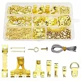 Avesteir 250 Stück bilderhaken, bildaufhänger, bild aufhänger, bilderrahmen haken gold, bilderaufhänger set, bilderaufhängung, befestigungen für bilder, Zackenaufhänger, bildaufhängung