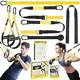 COFOF Schlingentrainer - Professionelles Sport Kit für Ganzkörpertraining, mit Großem Griff, Türankerbefestigung, Tragtasche und Übungsanleitung für Homegym