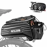 Eyein Fahrradtasche für Gepäckträger, 8,6L wasserdicht Hartschale Fahrrad Gepäckträgertasche mit Regenschutz und Schultergurt - Multifunktionale Hinter Gepäcktasche als Umhängetasche Handtasche