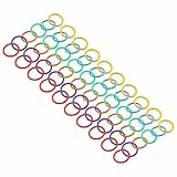 Ejoyous 60 Stück Lose Blattringe aus PP-Kunststoff, 3,6 Cm Innendurchmesser, 6 Farben, Zum Öffnen und Schließen, für Dokumente, Visitenkarten, Notizkarten, Schlüssel Im Büro, Klassenzimmer, Zuhause