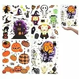 com-four® 4x Halloween-Fensteraufkleber - selbstklebende Fensterbilder - Fensterdekoration - Fenstersticker mit Halloweenmotiven [Auswahl variiert] (4x Aufkleber klein)