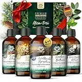 NORDHOLZ® Saunaaufguss Set [5x100ml Atemfrei] besonderes & natürliches Sauna Aufgussmittel - intensiver & erholsamer Duft - Sauna Zubehör