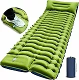 Yuzonc Isomatte Camping,Camping Luftmatratze mit FußpressePumpe & Kissen, Aufblasbare Matratze Kompakte und Leichte für Wandern und Strand