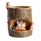 FunnyGoo Sukkulenten-Übertopf, Blumentöpfe, Bonsai-Töpfe mit niedlichen Tieren für Büro, Balkon und Garten, Rabbit