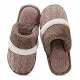 GOEWY Hausschuhe Damen Herren Winter - Flauschige Pantoffeln mit Memory Foam, Wärmende & Rutschfeste Hausschuhe für Kalte Tage Bequeme Elegantes-Slide als stylisches Geschenk(Braun,36/37EU)