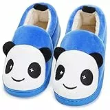 KVbabby Hausschuhe Mädchen Pantoffeln Plüsch Jungen Baumwolle Pantoffeln Kinder Wärme Katze Weiche Hausschuhe Damen Winter Cartoon Leicht Rutschfeste Slippers Blau 23-24 EU (Etikettengröße: 16-17)