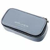 Walker 49262-075 - Pencil Box Grey, Federmäppchen mit Hauptfach, doppelseitiger Trennwand inkl. 20 Stifteschlaufen, Zippfach und Reißverschluss