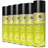 Spraytive 6 x 400ml Rapsöl Spray - Ölspray zum Kochen, Backen & für Salate - Bis zu 1600 Sprühstöße - Ideal auch als Airfryer, Grill- und Heißluftfritteuse-Spray, für eine kalorienarme Ernährung