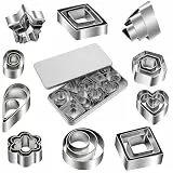 Touosy 30 Stück Plätzchen Ausstecher Edelstahl, Mini Ausstechformen Geometrische Formen, Ausstechformen Weihnachten Geeignet zum Plätzchenbacken zu Hause, für Geburtstagsfeiern, Weihnachten Anlässe