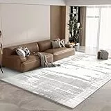 Vamcheer Teppich Wohnzimmer, 160x230 cm Flauschiger Teppich Schlafzimmer rutschfest, Waschbar, Teppiche Gegend Moderner, Eingedickter Schwamm Komfort Weich, für Arbeitszimmer, Büro, Grau