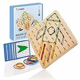 CUBIDI® Kreatives Montessori Geobrett für spannende Figuren - Feinmotorik Lernspielzeug - Geoboard ab 5 Jahre Geschenk für Jungen und Mädchen - Sequenzielle Puzzles