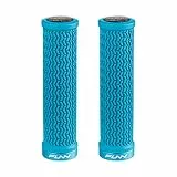 Funn Holeshot Mountainbike-Griffe mit Einzelklemmung, Innendurchmesser von 22 mm, Griffen mit gehärteten Enden (Türkis)