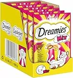 Dreamies Mix Katzensnacks mit Rind & Käse – Außen knusprig & innen cremig – 6 x 60g