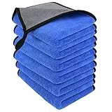 URAQT Microfasertücher Auto, 6 PCS 500GSM Mikrofasertüch Multifunktionales Motorrad Fusselfreie Handtuch,Reinigungstuch Microfasertuch für Auto Haushalt Küche Fenster - 30x40CM