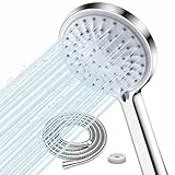 FASDUNT Duschkopf Wassersparend 【Wasserersparnis 49%】𝟱 Strahlarten mit 𝟮M Premium Schlauch aus Edelstahl & 9.5L/min Durchflussbegrenzer Hochdruck Duschbrause Wasserdrucks Erhöhung 200%