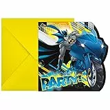 Procos 93358 - Einladungen und Umschläge, FSC® Mix, Motiv Batman, Kindergeburtstag