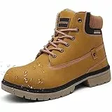 Eagsouni Winterschuhe Herren Schnürstiefel Warm Gefüttert Schneestiefel Winter Outdoor Boots Wasserdicht Winterstiefel, Braun, 42 EU