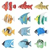 TOYMYTOY 12 stücke Kunststoff Mini Fisch Spielzeug Simulation Tropische Fische Abbildung Modell Vorschule Kinder Lernspielzeug