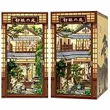 Cutefun Japanese Book Nook Kit - DIY Miniaturhaus für Erwachsene - 3D Bücherregal Puzzles & Regal Dekor - Tolles Geschenk für Buchliebhaber, Bastler ab 14 Jahren (Serene Courtyard)
