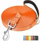 X XBEN Robuste & Leichte Schleppleine 15M für Hunde, Schleppleine mit Bequemen Handschlaufe, Reflektierend Hundeleine mit Metallhaken, Lange Trainingsleine Laufleine für Kleine Mittlere Große Hunde