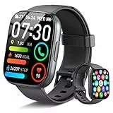 Poounur Smartwatch Herren Damen mit Bluetooth Anrufe, 1.95' HD Touchscreen, Schlafmonitor, 120+ Sportmodi Fitness Tracker mit Schrittzähler