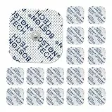 Boston Tech Elektrodenpads für TENS EMS, 16er Set 5x5 cm, 3,5 mm Druckknopf-Anschluss, kompatibel mit Beurer Vitacontrol, wiederverwendbar, Starke Haftung ohne Gel