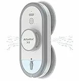 AlfaBot X8 Fensterputzroboter, Elektrischer Fensterreiniger-Roboter, Glasreinigungsroboter mit Wassersprühfunktion in Zwei Richtungen, Fernbedienung, Sprachunterstützung in Englisch, AutoSprühgerät