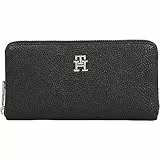 Tommy Hilfiger Damen Geldbörse Emblem Large mit Reißverschluss, Schwarz (Black), Einheitsgröße