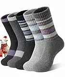 SIMIYA Merino Wandersocken Damen 5 Paar Merino Socken Thermosocken Wollsocken Wintersocken Warme Merinowolle Atmungsaktiv Sportsocken Trekkingsocken Outdoor Arbeitssocken