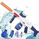ZWOOS Wasserpistole Elektrisch, Wasserspritzpistole für Erwachsene Kinder, Automatische Watergun mit Doppelten Wassertank, Spritzpistole Große Reichweite 7-10 m, Sommer Strand Freien Schwimmbad Party