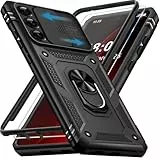 Giyer Panzerhülle für Samsung Galaxy S25 FE Hülle mit Schutzfolie, Handyhülle S25 FE Case mit Kameraschutz 360° Metall Ring Ständer, Stoßfest Schutzhülle für Samsung S25 FE 5G Cover Tasche (Schwarz)