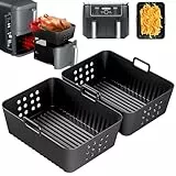 2 Stück Silikonform Heißluftfritteuse für Ninja Double Stack XL SL400EU, Airfryer Zubehör Silikonform für Foodi Max Dual Zone AF400EU AF300EU 7.6 9.5L, Air Fryer Silikon Backform Einsatz
