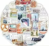 Set Reise Sticker Passstempel Sticker Welt Monumente Vinyl Koffer Aufkleber Tagebuch Notizbuch Scrapbook Laptop Wasserflasche Dekoration Kreative Kinder Erwachsene Basteln