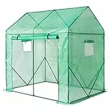 Yorbay Foliengewächshaus 200x140x200 cm mit Belüftungsfenster – Robustes Gewächshaus mit Frostschutz, wasserdicht & uv-beständig – Ganzjähriger Tomaten- & Pflanzenschutz für Garten und Terrasse