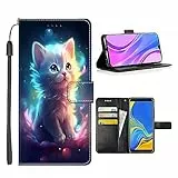 Xioolia aa162 Brieftaschen-Schutzhülle für Google Pixel 4 XL mit Katzendruck, weiches TPU-Leder, Halterung, Klappständer, stoßfest, Kartenfächer