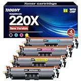 NOGIVY 220X Toner (Mit Chip) Kompatibel für HP 220A 220X Toner für HP Color Laserjet Pro MFP 4302DW 4302FDW 4202DN 4302FDN 4202DW W2200X W2201X W2202X W2203X (1Schwarz 1Cyan 1Gelb 1Magenta, 4er-Pack)