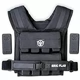 Eric Flag Gewichtsweste 20kg oder 10kg - Einstellbare Weighted Vest für Crosstraining, Krafttraining, Calisthenics und Gym, Bequeme Gewichtsweste mit Herausnehmbare Metall-Gewichte, Damen & Herren