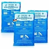 com-four® 2x Große Mehrfach-Kompressen 29 x 12 cm mit Premium Mehrweg Vlieshülle, Kalt und Warm Kompressen mit Gel-Kühlpack Schutzhülle mit Gummiband, mikrowellengeeignet - Made in Germany