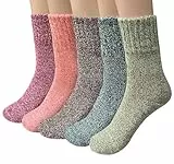 YSense Snug 5 Paar Wollsocken Stricksocken Winter Damensocken Thermosocken Socken MEHRWEG