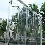 Gewächshaus Gartenmöbel Plane Transparent mit Ösen - PVC Balkon Pavillon wasserdicht Abdeckplane Faltbar 1.8mx2m Pergola Transparente Vorhang Windschutz Tarp für Outdoor Carport Zelt Camping Vordach