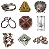 JurciCat 9 Stück knobelspiele Metall Geduldspiele für Kinder Geduldsspiel für Erwachsene Ideal zum Verschenken an Jugendliche und Knobelspiele für Erwachsene Geschenk Sets